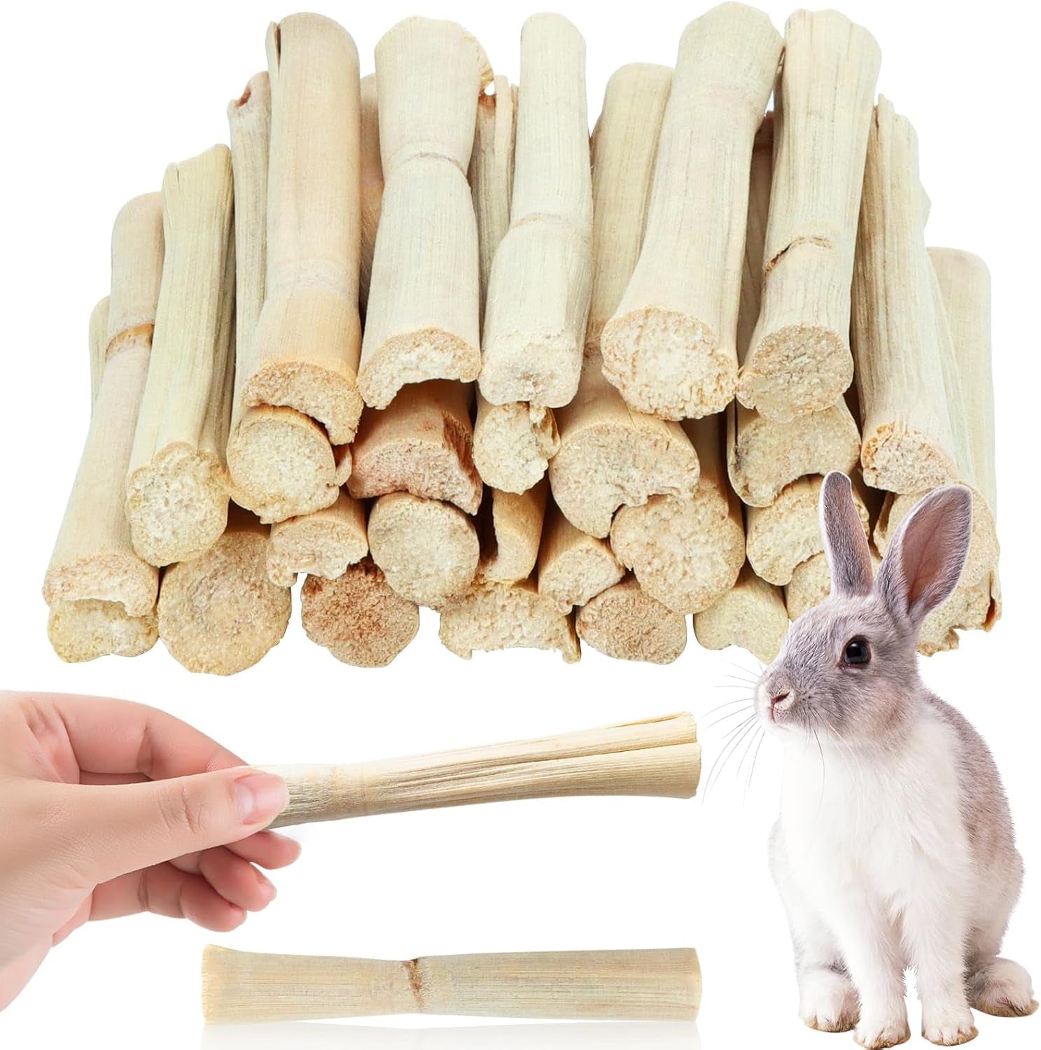 2lb-sweet-bamboo-chew-sticks-for-rabbits-guinea-pigs-natural-molar-teething-treats-60-75-sticks-dental-grinding-toys-for-hamsters-chinchillas-rats-small-animals