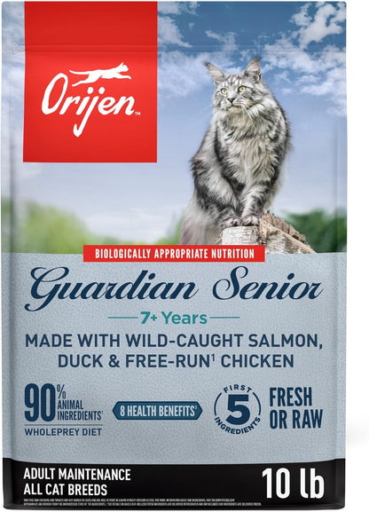 ORIJEN Guardian 8 Grain Free WHOLEPREY Dry Cat Food 4Lb. Bag | 90% Animal Ingredients, Freeze Dried, Fresh or Raw Ingredients, Grain Free, Omega-3 Fatty Acids, Skin & Coat, Immune Support10