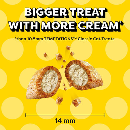 Temptations Jumbo Stuff Crunchy & Soft Cat Treats, Salmon, 14 Oz | Bigger than Classic Temptations, Crunchy Outside, Soft Inside, under 2 Calories per Treat, Stay-Fresh Resealable Tub2