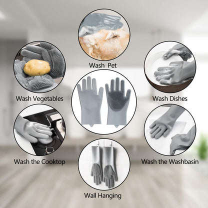 Pet Grooming Gloves - Gentle Dog Bathing Shampoo Brush - Massage Mitt with Enhanced Five Finger Design - Efficient Deshedding Glove for Dogs, Cats, Rabbits and Horses - 1 Pack6