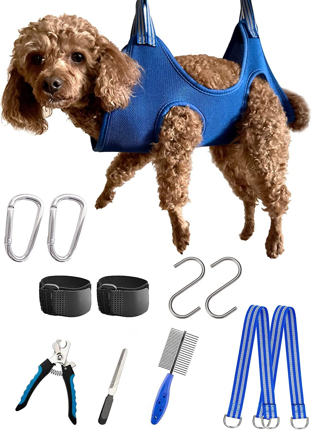 kkiimatt-10-in-1-pet-grooming-hammock-harness-with-nail-clippers-trimmer-nail-file-dog-hammock-grooming-sling-for-nail-trimming-clipping