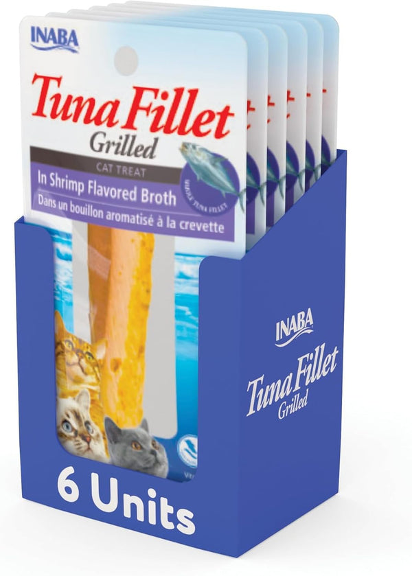 INABA Grilled Fillets Cat Treats, Tuna in Tuna Broth, 6Ct | Hand-Cut Grilled Tuna, Broth-Packed, Vacuum Packed, 71% Moisture, Immune Support, Grain-Free, 6 X 0.52 Oz Fillets8