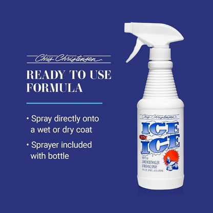 Chris Christensen Ice on Ice Detangler and Finishing Dog Spray, Groom like a Professional, Ready to Use, Helps Brush/Comb Glide through Coat, Conditions, No Residue, All Coat Types, Made in USA, 16 Oz3