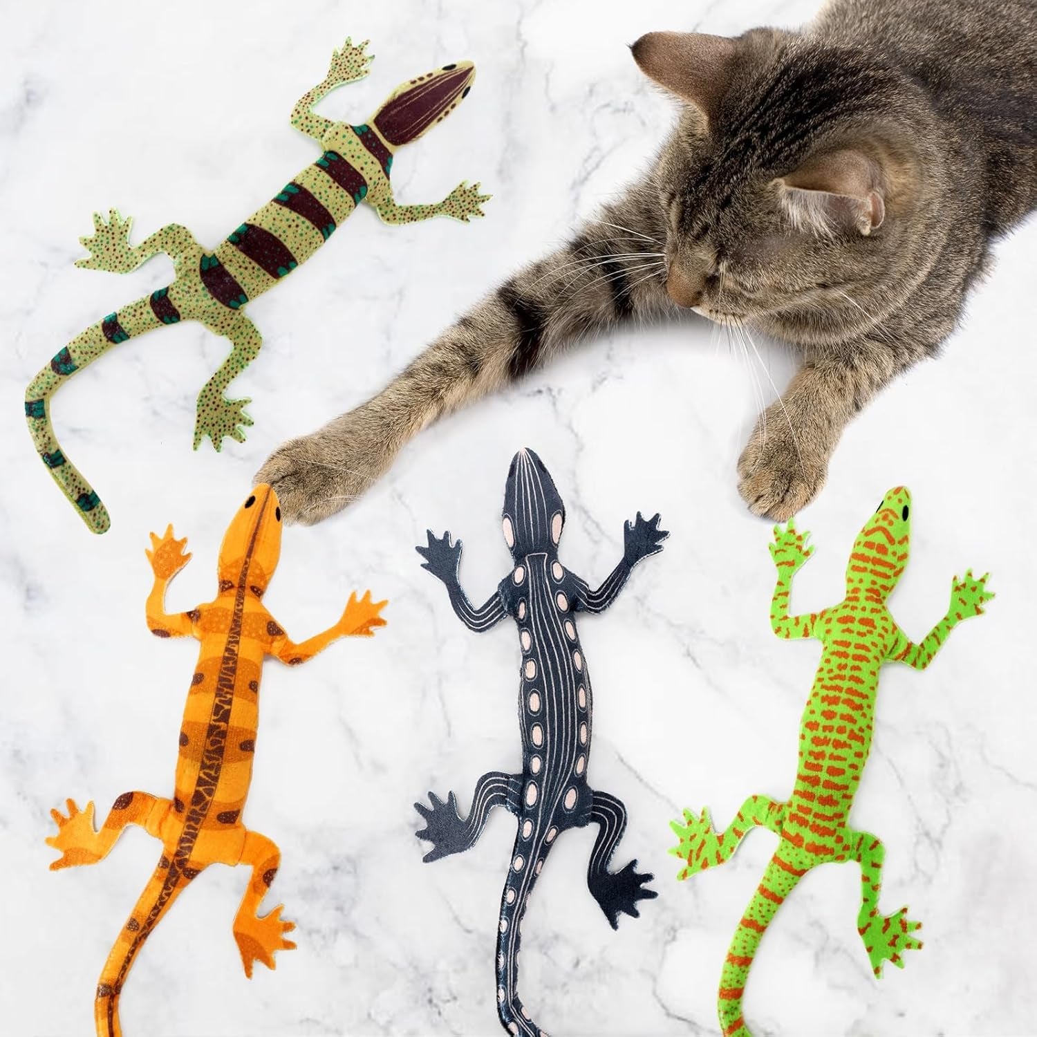 ciyvolyeen-4-pack-plush-lizard-catnip-toys-for-indoor-cats-lifelike-lizard-cat-toy-sparks-hunting-instinct-soft-plush-with-catnip-durable-design-boredom-relief-interactive-play