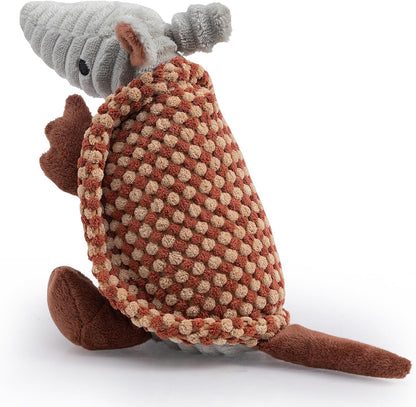Hollypet Plush Dog Squeaky Toy Stuffed Armadillo Animal Pet Puppy Chew Toys with Clean Teeth for Small Medium Large All Breed Sizes Dogs, Gray, 8 In31