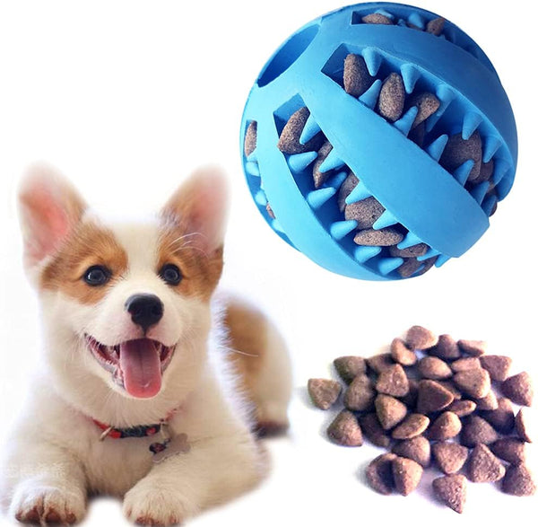 Feixun Dog Treat Toy Ball, Dog Tooth Cleaning Toy, Interactive Dog Toys(1 Green+1 Blue) 2.8" Pack of 22