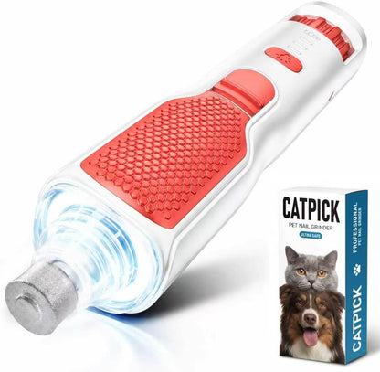 7-Speed Dog & Cat Nail Grinder with Light - Ring LED Safe to Avoid Overcut, Quiet Low Vibration & Powerful Fast, Cordless Rechargeable Toenail Trimmer for Small & Large Puppy & Breeds Paws(Blue)10