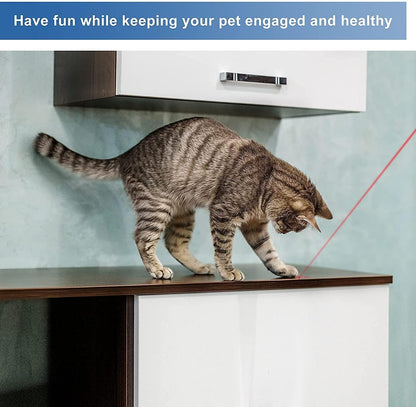 Cat Toys Laser Pointer Rechargeable Cat Laser Toy Interactive Cat Toys for Indoor Cats Kittenes Dogs LED Flashlight 7 Adjustable Patterns Red Light Remotes Teaching Tool USB6