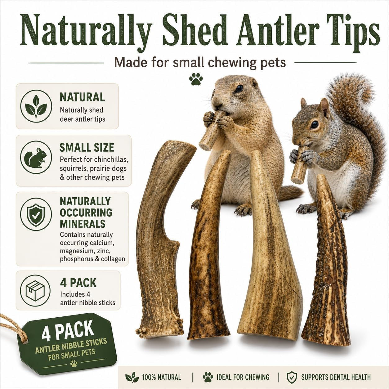 whitetail-naturals-small-animal-antler-chews-4-pack-gnaw-stick-toys-for-squirrels-hamsters-gerbils-guinea-pigs-rats-degus-prairiedogs-chinchilas-rabbits-calcium-minerals-not-for-dogs