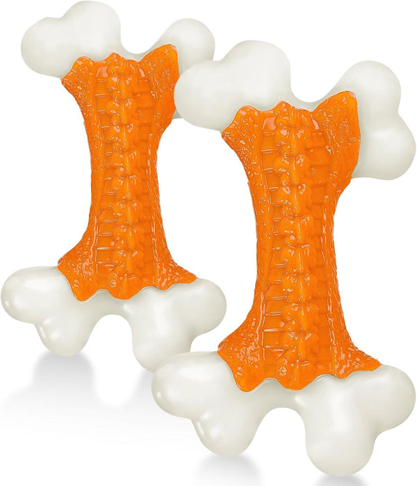 Kseroo Tough Dog Chew Toys for Aggressive Chewers 20-90Lbs, Beef Flavored | Beef Flavored Rock-Hard Nylon Bone, Discourages Destructive Chewing, Teeth Cleaning Textured, for Medium & Large Breeds16