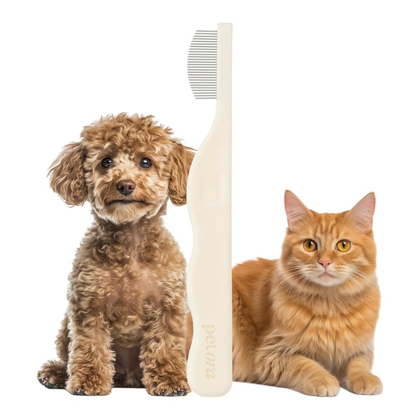 [Petora] BRUSH on ME Gentle Facial & Eye Comb for Dogs & Cats | Smooth & Stress-Free Tear Stain Remover | Fine-Tooth Grooming Tool with Rounded Tips | Comfortable Grip for Daily Pet Grooming1