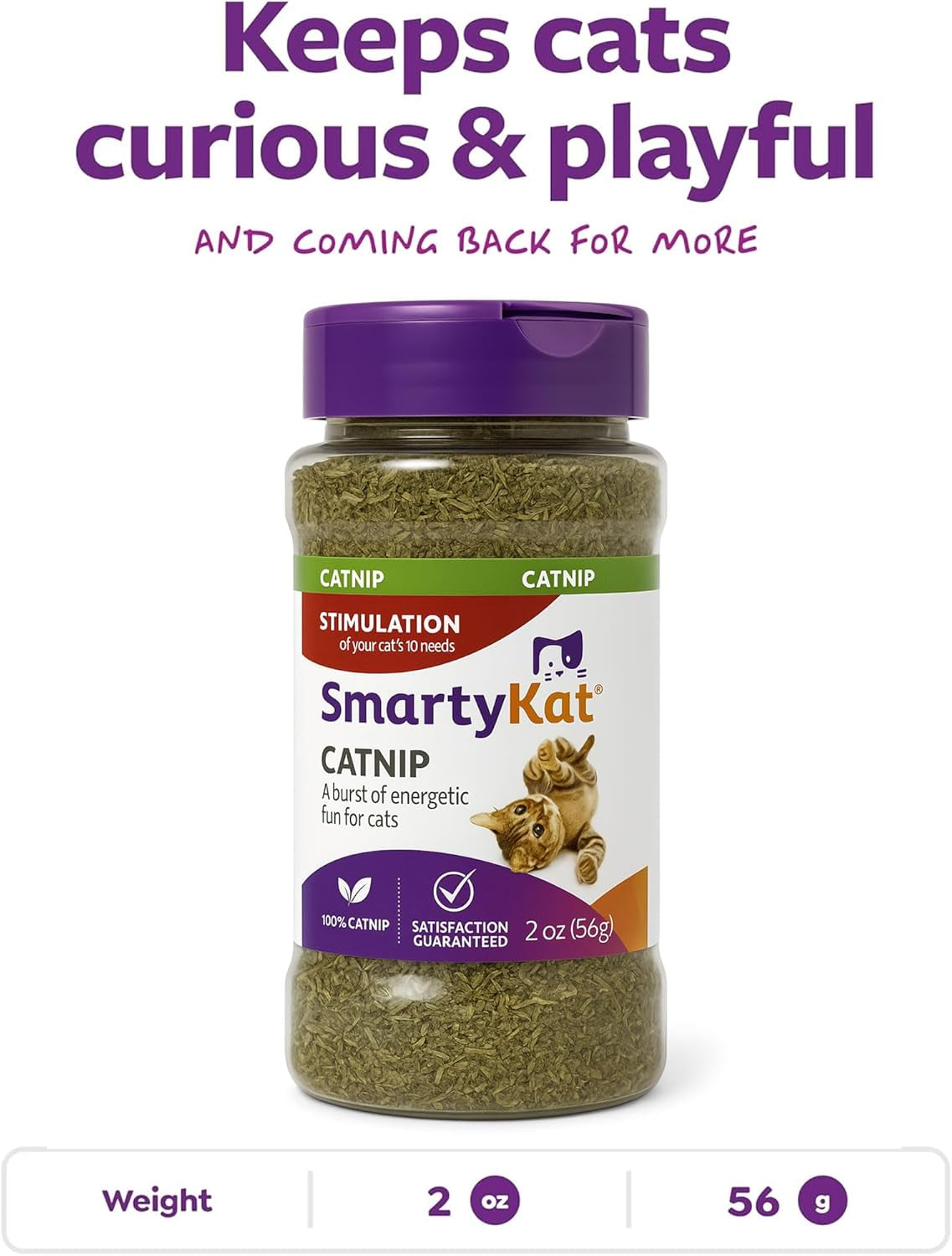 smartykat-natural-catnip-canister-100-natural-cat-nip-for-cats-premium-dried-catnip-for-indoor-cats-positive-training-aid-for-play-and-exercise-resealable-shaker-bottle-2-ounces