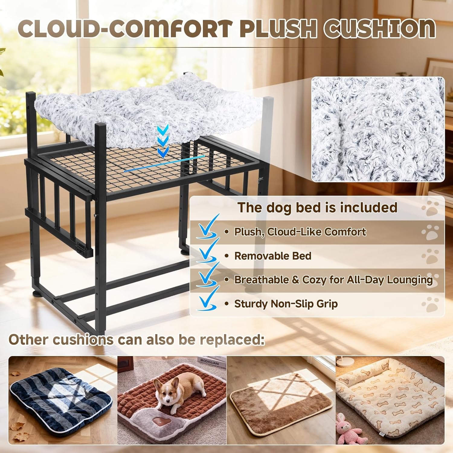 beside-dog-bed-and-mattress-set-metal-three-sided-fence-pet-dogs-bed-frame-adjustable-height-dogs-bed-extension-attachment-for-human-bed-for-small-medium-puppy25-5l-x-17-7w