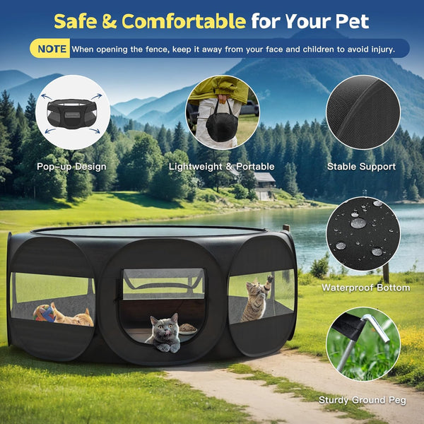 Small Animal Playpen, Chicken Brooder Box with Cover Top, Black | Portable Outdoor Exercise Pet Cage Tent, Waterproof Breathable Pet Playpen Indoor for Chick Ktiien Bunny Hamster Guinea Pig5