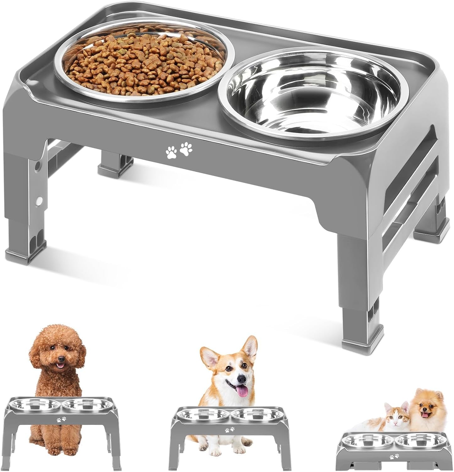 comesoon-elevated-dog-bowls-for-small-medium-dogs-3-height-adjustable-raised-stand-with-2-thick-6-stainless-steel-food-bowls-non-slip-feeder-adjusts-to-2-75-6-7-5-black
