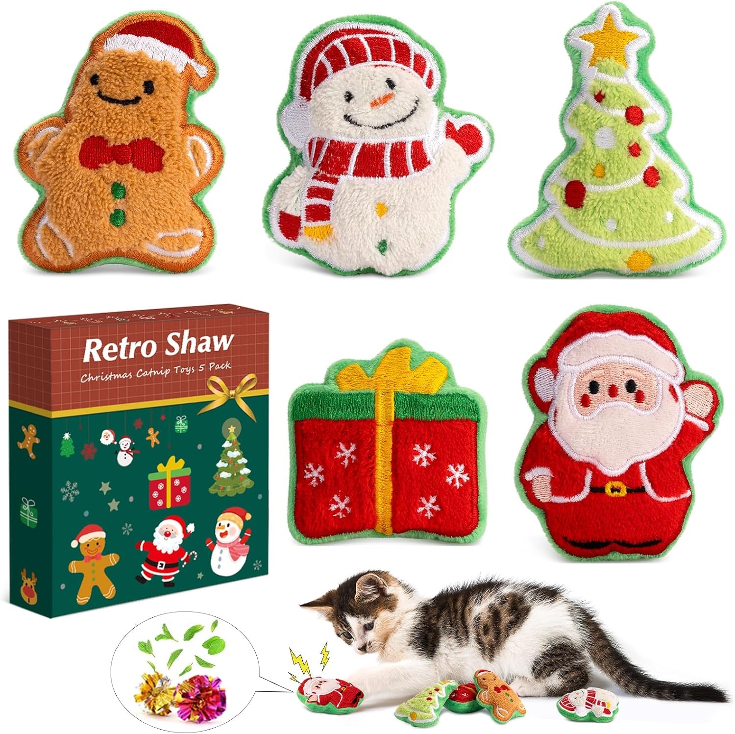 retro-shaw-refillable-catnip-cat-kicker-toys-pillows-10-1-inches-crinkle-sound-safe-and-durable-for-indoor-cats-soft-plush-boredom-relief-interactive-fun