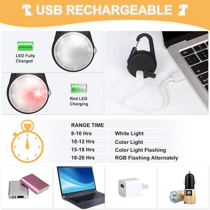 Dog Collar Light, 4 Modes Dog Lights for Night Walking, Rechargeable LED Pet Collar Light for Nighttime Clip On, IP68 Waterproof Pet Walking Accessories-2 Pack(Black)4