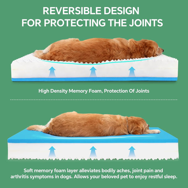 HOMBYS 7” Thickness Orthopedic Dog Bed for Large Giant Dogs, Double-Layer Memory Foam Waterproof Washable XXL Dog Sofa Bed with Bolster Headrest, Ultra-Supportive for Joint & Arthritis Relief2