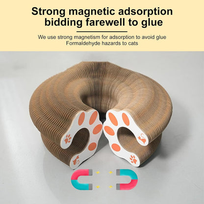 Kitty Curls Cat Toy,Magic Organ Cat Toy,Cat Scratcher for Grinding Claw Cardboard Cat Toys,Interactive Scratch Pad with Toy Bell Ball,Furniture Protection,Entertainment Toy for Kittens and Adult Cats6