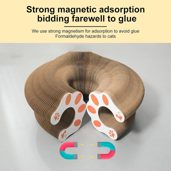 Kitty Curls Cat Toy,Magic Organ Cat Toy,Cat Scratcher for Grinding Claw Cardboard Cat Toys,Interactive Scratch Pad with Toy Bell Ball,Furniture Protection,Entertainment Toy for Kittens and Adult Cats6