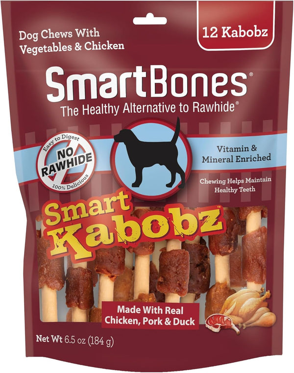 Smartbones Kabobz Rawhide-Free Dog Treat, Chicken, Pork, Duck, 18 Count | Highly Digestible, Vitamin & Mineral Enriched, Supports Dental Health, for Adult Dogs10