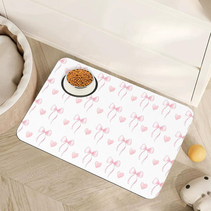 Fish Boho Dog Food Mat for Floors,Ocean Absorbent Quick-Dry Pet Feeding Mat,Cat Dog Bowl Mats for Food and Water,Non-Slip Pet Accessories Supplies 12"X20"10