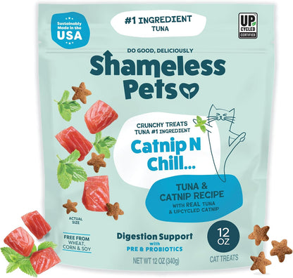 Shameless Pets Crunchy Cat Snacks & Treats – Healthy Cat Treats for Indoor Cats & Kittens with Catnip, Real Chicken & Digestive Support, Catnip N Chill (2.5 Oz)24