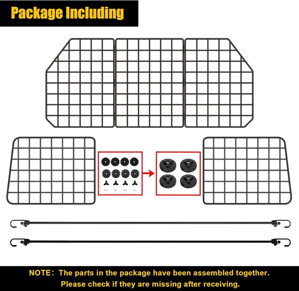 Gtongoko Dog Car Barrier for SUV, Heavy Duty Steel Wire Mesh Pet Divider for Vehicles Adjustable Universal Fit Dog Travel Barrier for Cars Trucks & Suvs, Cargo Area Safety Gate with Elastic Ropes2