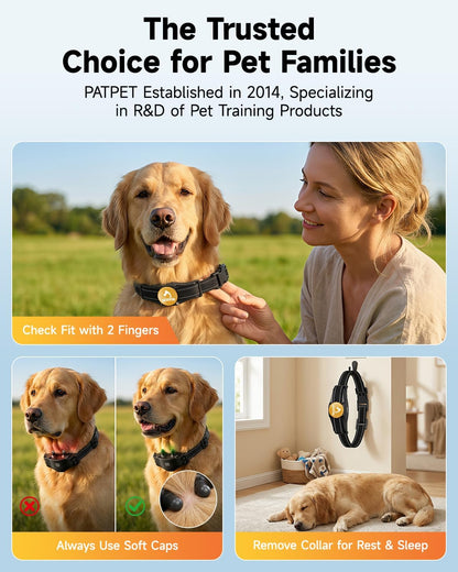 PATPET Dog Shock Collar - Rechargeable Dog Training Collar with Remote for Medium Large Dogs, 3 Training Modes (Beep/Vibration/Shock) IPX7 Waterproof 1000Ft Electric Dog Collar (Black)6