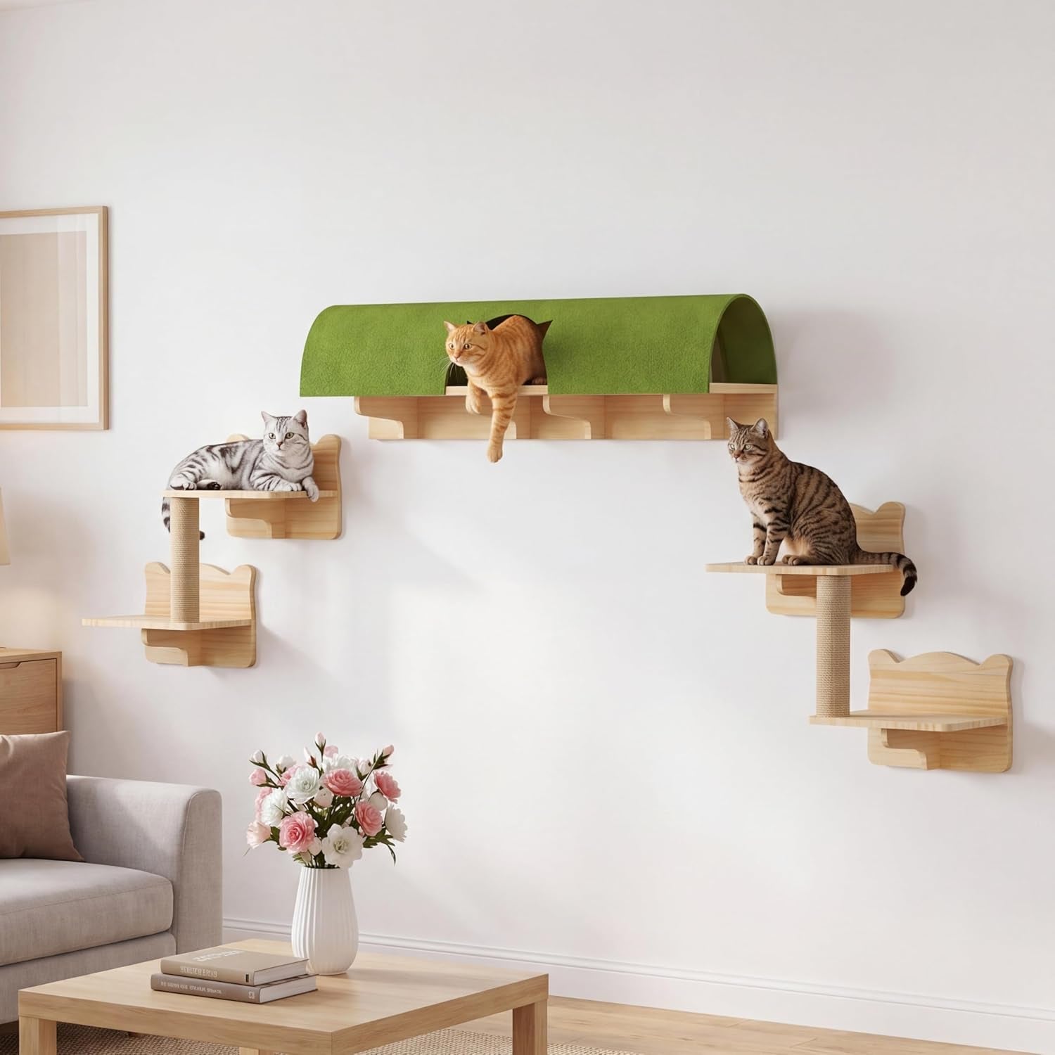 9-in-1-cat-wall-shelves-cat-wall-furniture-set-with-bridge-beige-wall-mounted-cats-shelf-for-space-saving-multi-level-cat-climbing-systems-for-16-inch-drywall-with-scratching-posts-condos
