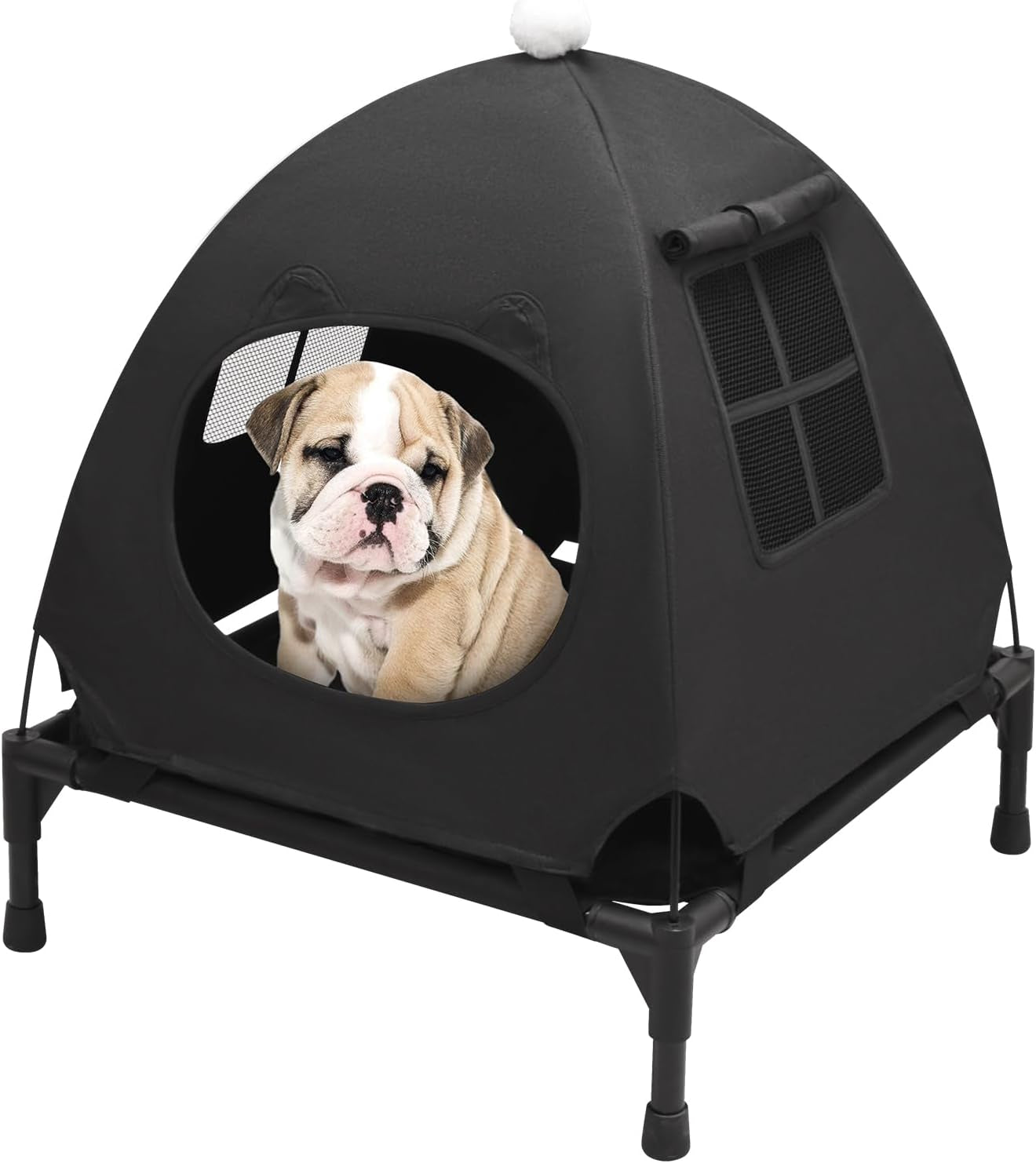 pozico-elevated-pet-bed-with-breathable-mesh-for-small-cat-and-dog-raised-cooling-pet-cot-for-puppy-and-kitty-18-9x18-9-inch-black-bed