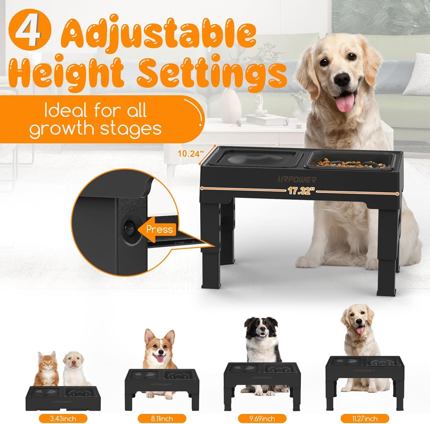 urpower-2-in-1-elevated-slow-feeder-dog-bowls-with-no-spill-water-bowl-4-height-adjustable-raised-dog-bowls-non-slip-food-and-water-bowls-with-stand-for-small-medium-large-dogs-cats-and-pets
