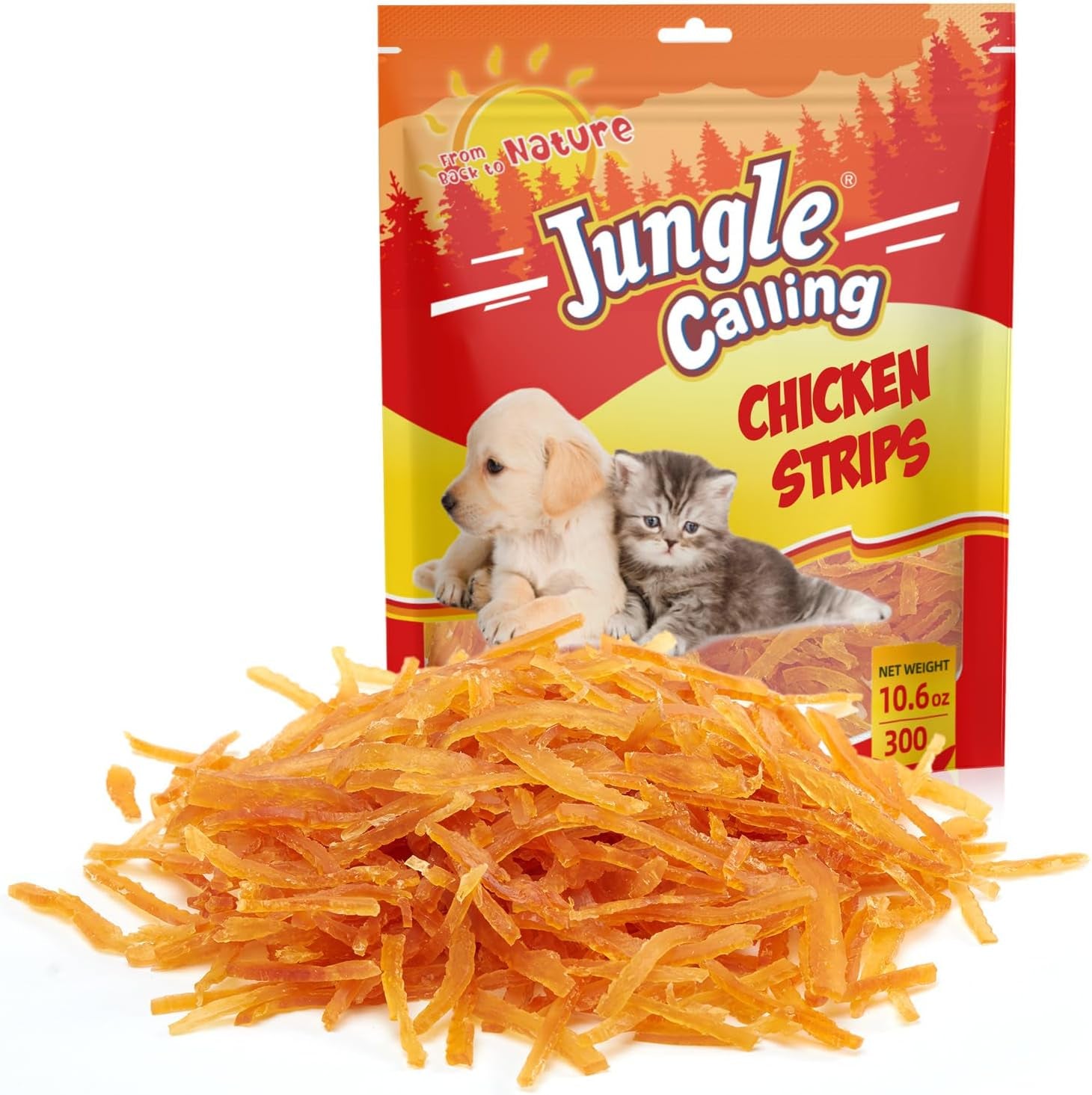 jungle-calling-mini-chicken-strips-training-treats-for-small-dogs-and-cats-soft-chewy-high-protein-limited-ingredient-puppy-snacks-grain-free-easy-to-digest-no-artificial-additives-10-6-oz