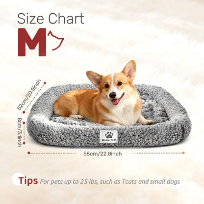 Mora Pets Self Warming Cat Bed Self Heating Pet Pad with Bolster and Foam Washable Removable Cover Non Slip Thermal Sherpa Fabric Pet Mat Grey 23 Inch6