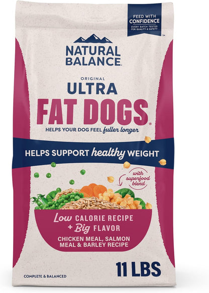 Natural Balance Original Ultra Fat Dogs Chicken Meal, Salmon Meal & Barley Recipe Adult Dry Dog Food, 24 Lbs.10