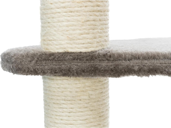 TRIXIE Altea Cat Tree, Tall Scratching Posts, 3 Elevated Platforms, Dangling Cat Toy, Cat Playground, Platinum Gray7