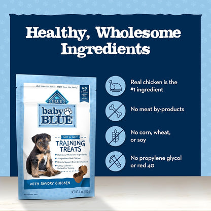 Blue Buffalo Baby Blue Training Treats Natural Puppy Soft Dog Treats, Savory Chicken 4-Oz Bag7