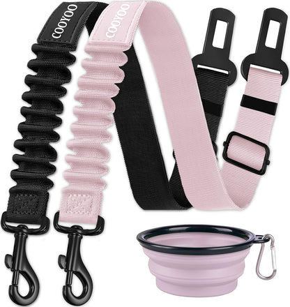 COOYOO Dog Seat Belt, Durability Retractable Dog Car Harness Adjustable Dog Seat Belt for Vehicle Nylon Pet Safety Seat Belts Heavy Duty & Elastic (1 Pack Black)15