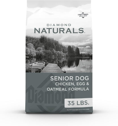Diamond Naturals Senior Real Meat Recipe Natural Dry Dog Food with Real Cage Free Chicken, 35Lb | Balanced Protein & Fat Levels Tailored for Aging Dogs | Glucosamine to Help Support Joints & Mobility | Guaranteed Probiotics1