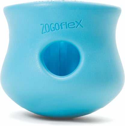 WEST PAW Zogoflex Toppl Interactive Treat Dispensing Puzzle Dog Toy for Mental Stimulation & Enrichment-Holds Kibble & Treats-Lickable, Freezable & Dishwasher Safe-Made in Usa-Large-Aqua Blue1