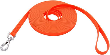 Waterproof Dog Training Leash 50FT 30FT 15FT 10FT 5FT Heavy Duty Recall Long Lead for Large Medium Small Dogs (30FT, Orange)1