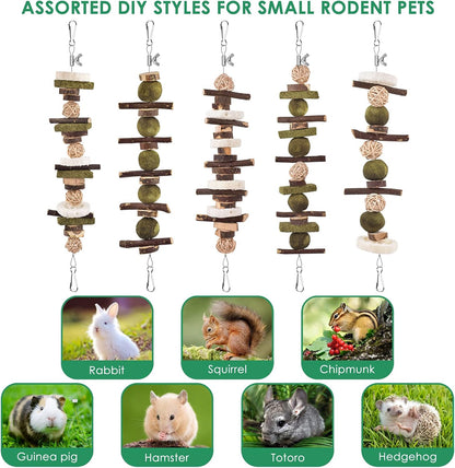 KATUMO Rabbit Chew Toys, Bunny Toys Apple Wood Grass Timothy Treat | DIY Hamster Chew Kit Bunny Teeth Care Molar Toys, Ideal for Rabbit, Guinea Pig, Chinchilla, Hamster, Squirrel, Gerbils6