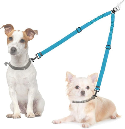 AUTOWT Double Dog Leash, No Tangle 360°Swivel Rotation Reflective Lead Attachment Adjustable Length Dual Two Dogs Lead Splitter, Comfortable Shock Absorbing Walking Training for 2 Dogs18