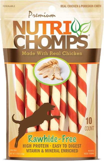 Nutri Chomps Dog Chews, 5-Inch Twists, Easy to Digest, Rawhide-Free Dog Treats, 15 Count, Real Chicken, Peanut Butter and Milk Flavors | a Rawhide-Free Chew That'S Gentle and Easy to Digest, Made with the Real, Wholesome Ingredients Dogs Love14