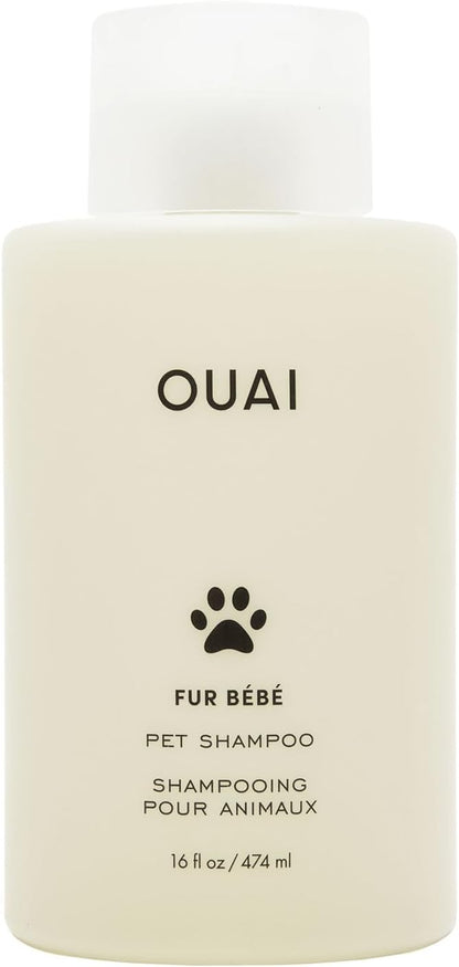 OUAI Fur Bébé Pet Shampoo - Cat & Dog Shampoo for Gentle Cleansing, Hydration & Shine - Vegan & Cruelty-Free Pet Supplies with Aloe Vera & Panthenol - Mercer Street Scent (16 Fl Oz)1