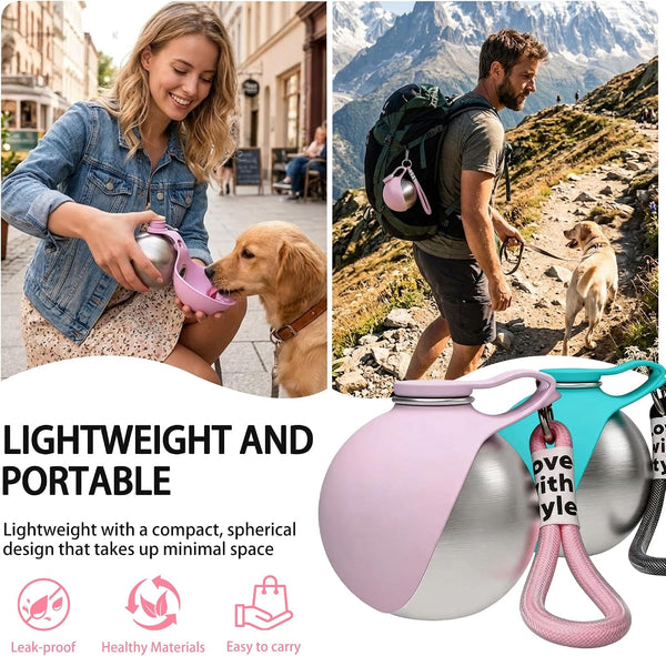 Portable Pet Water Bottle & Collapsible Dog Bowls Spill Proof Water Dispenser Cat Food Container & Dog Treat Holder, Small Size Pet Supplies Travel Accessories for Puppy5
