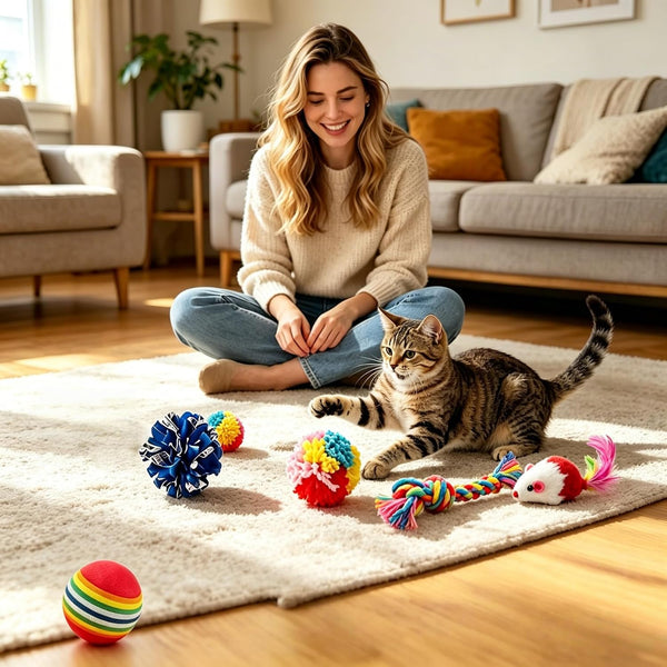 46 PCS Cat Toys for Indoor Cats, Kitten Toys with Cat Spring Toy, Mint Catnip with Crinkle Mouse Ball for Indoor Cats Kittens Exercise5