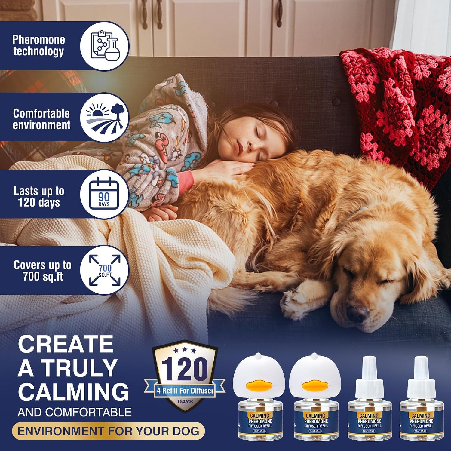 dog-calming-pheromones-diffuser-6-in-1-kit-appeasing-pheromone-diffuser-to-calm-2-plug-in-4-x48ml-refill-for-anxiety-relief-reduce-aggression-fighting-barking-stress-120-day-supplytasteless