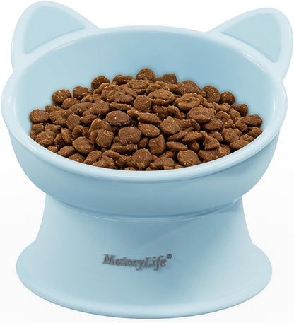 Mateeylife 2 Pack Elevated Cat Food Bowls for Indoor Cats & Kittens | Raised Food and Water Bowl Set, Whisker Friendly & anti Vomit Feeding Pet Bowls, 6 Oz Each, Dishwasher Safe - White & Grey13