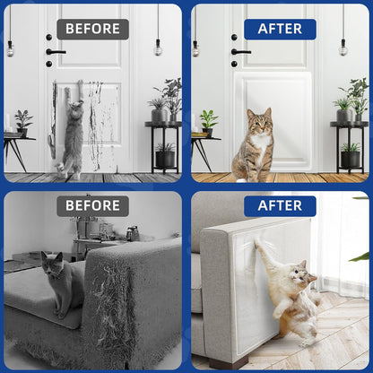 Toosoft anti Cat Scratch Furniture Protector Clear Vinyl 196.9"X16.5" | Couch Protector from Cat Claws Thicken - Single Sided Sticky Flexible Dog Tape for Furniture, for Couch Corner Door Walls Bed5